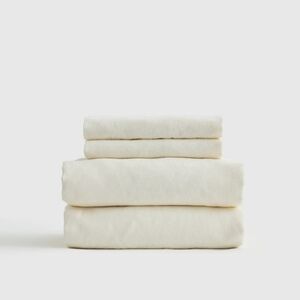 Quince 100% Linen Ivory Sheets & 2 Pillowcases Set! King! (193)
